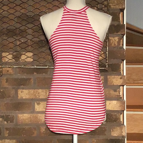 Blush & Bloom high/lo tank red/white stripe Girls L - Picture 3 of 5